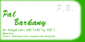 pal barkany business card